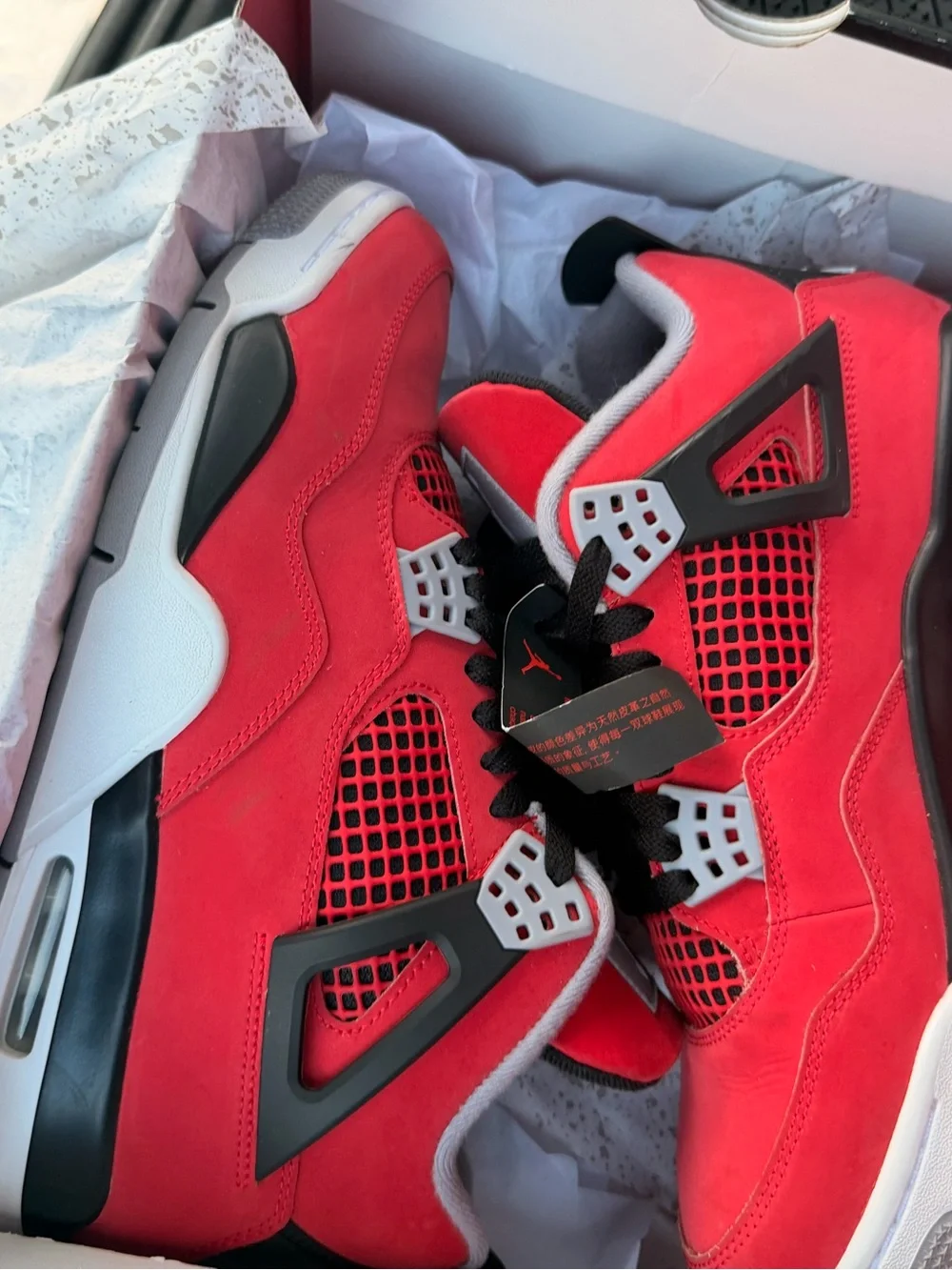 Jordan 4 Men’s Red and Black Basketball Sneakers
